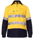RM105CFR-RITEMATE Closed Front Hi Vis Long Sleeve Shirt Day/Night Rated in Regular Weight