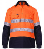 RM105CFR-RITEMATE Closed Front Hi Vis Long Sleeve Shirt Day/Night Rated in Regular Weight